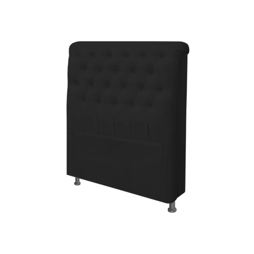 Cabeceira para Cama Box Solteiro 90 cm Paris Corano Preto - JS Móveis