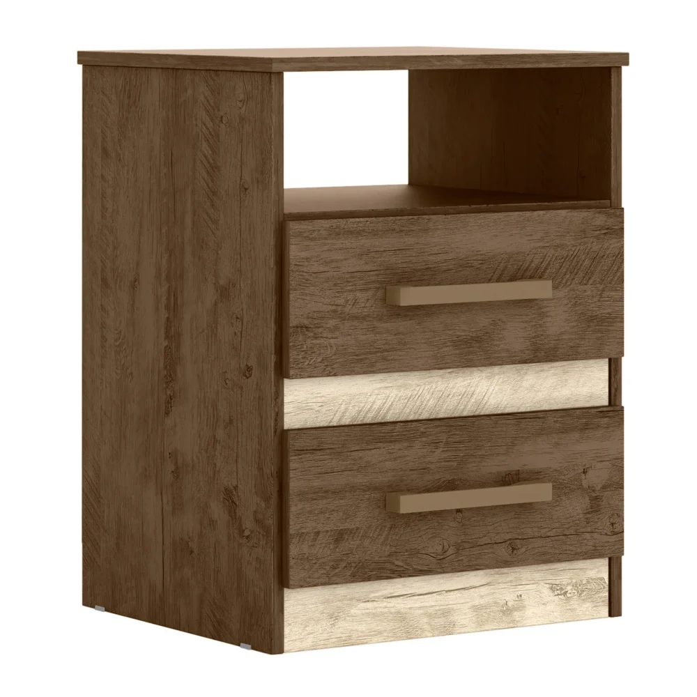 Mesa de Cabeceira Apolo Flex Castanho/Avelã/Off White - Moval