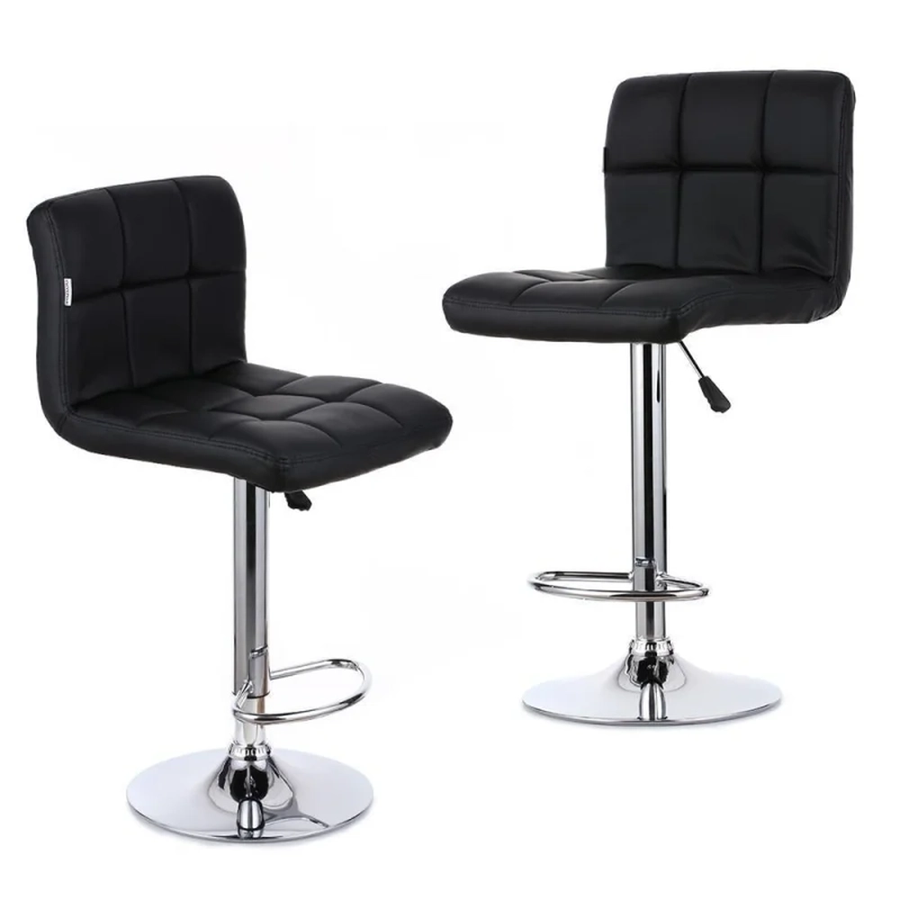 Kit 2 Banquetas Estofadas Vox com Regulagem a Gás Preto -  Facthus