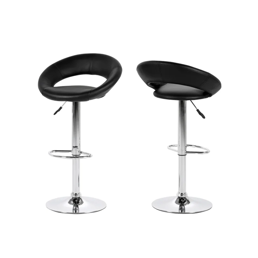 Kit 4 Banquetas Estofadas Lux com Regulagem a Gás Preto -  Facthus