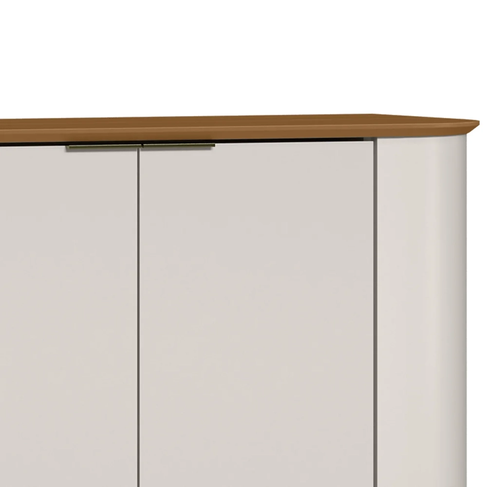 Buffet Aparador Sala de Estar 160cm 4 Portas Zuni Off/Ypê N02 - Mpozenato