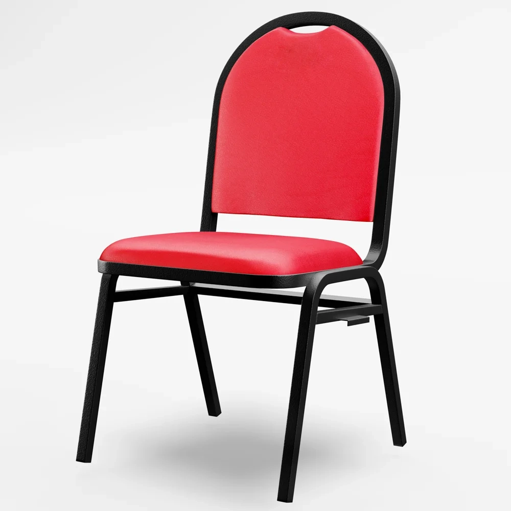 Cadeira Hoteleira Auditório Empilhável Sintético Z33 Vermelho - Mpozenato