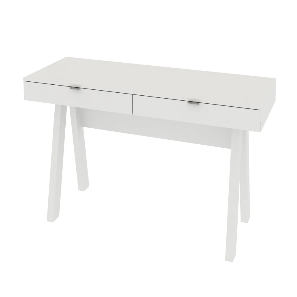Mesa Para Escritório 2 Gavetas ME4128 Branco - Tecno Mobili