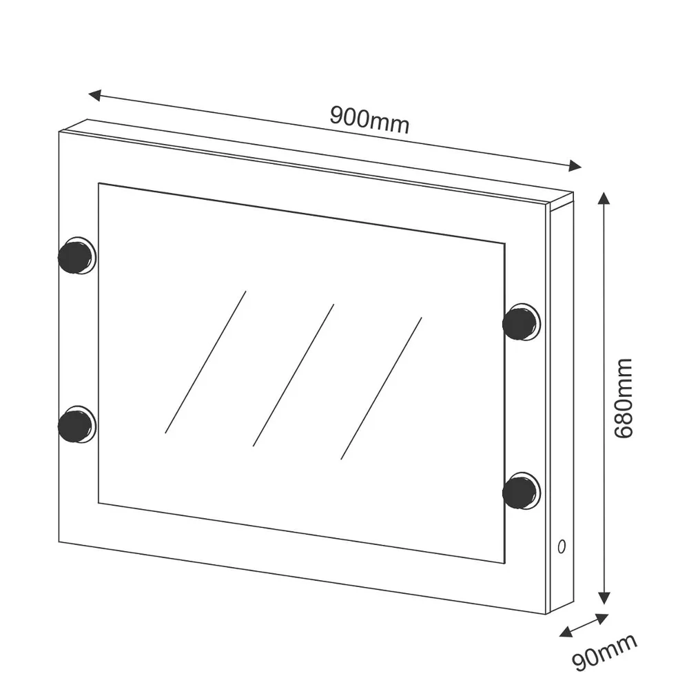 Painel Espelho Para Camarim PE2006 Branco     - Tecno Mobili