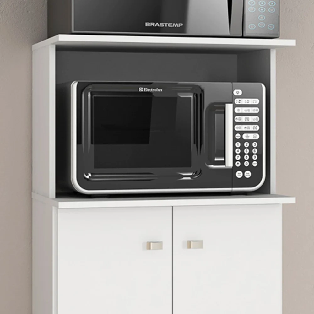 Balcão 2 Portas com Espaço Para Microondas BL3307 Branco - Tecno Mobili