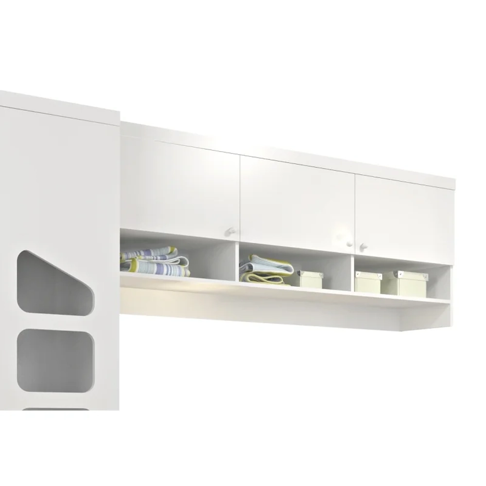 Guarda Roupa Infantil 02 Portas e Ponte Aérea Eloísa Branco - Phoenix Baby