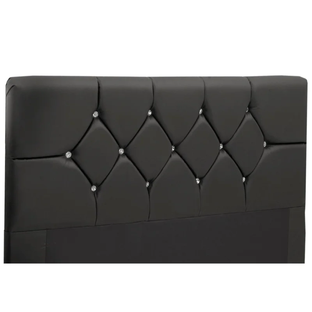 Cabeceira Para Cama Box Casal King 195 cm França Corano Preto - JS Móveis