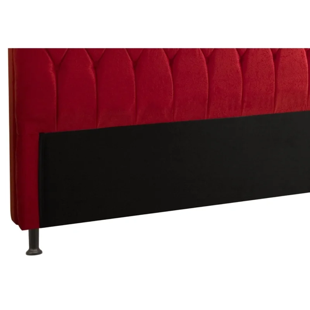 Cabeceira Cama Box Casal Queen 160cm Miami Veludo Vermelho - JS Móveis