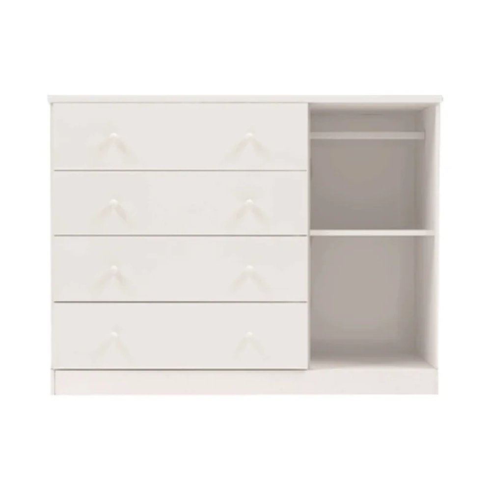 Jogo Quarto Infantil Guarda Roupa e Cômoda Helena Branco - Phoenix