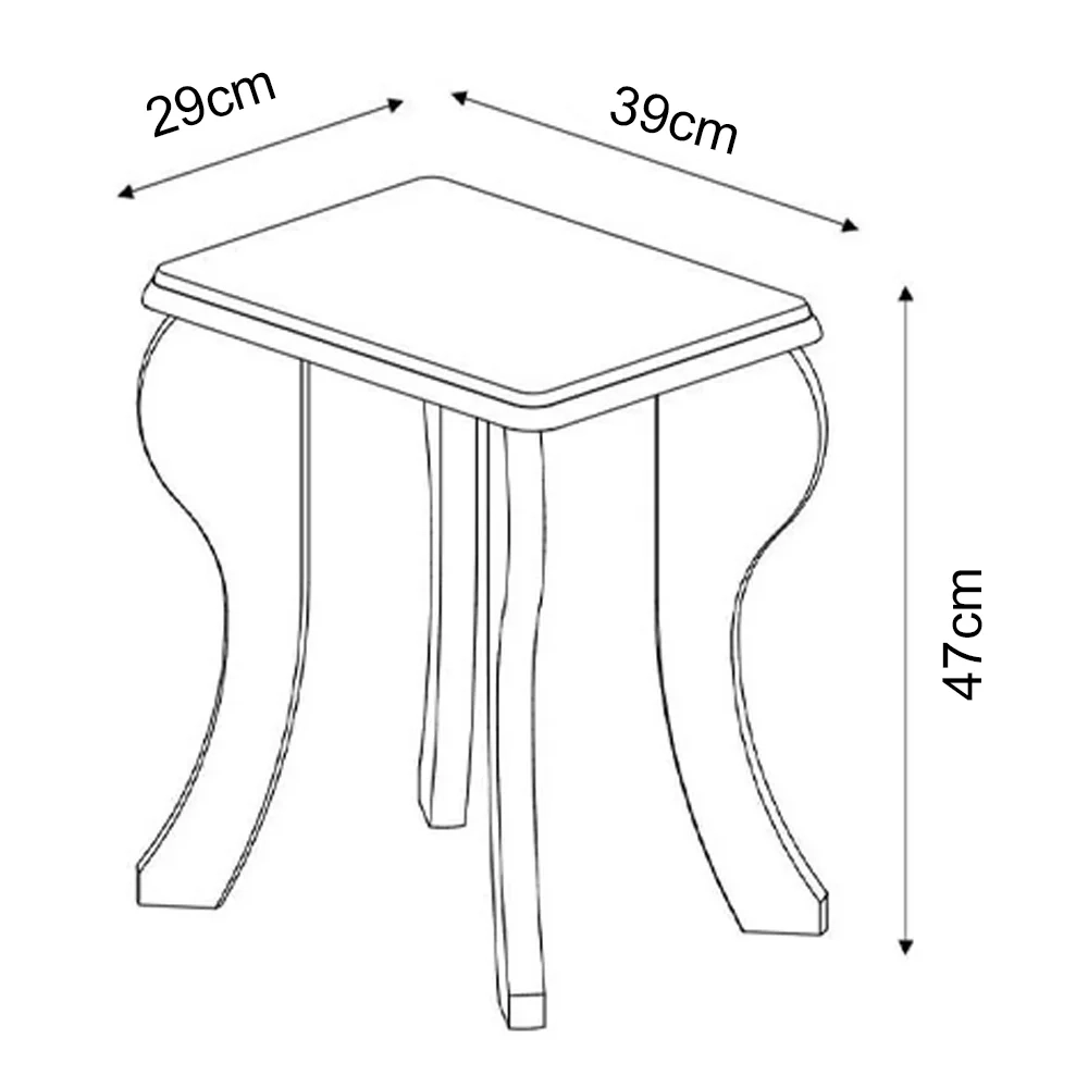 Penteadeira Princesa 04 Gavetas e Banqueta Branco - Patrimar