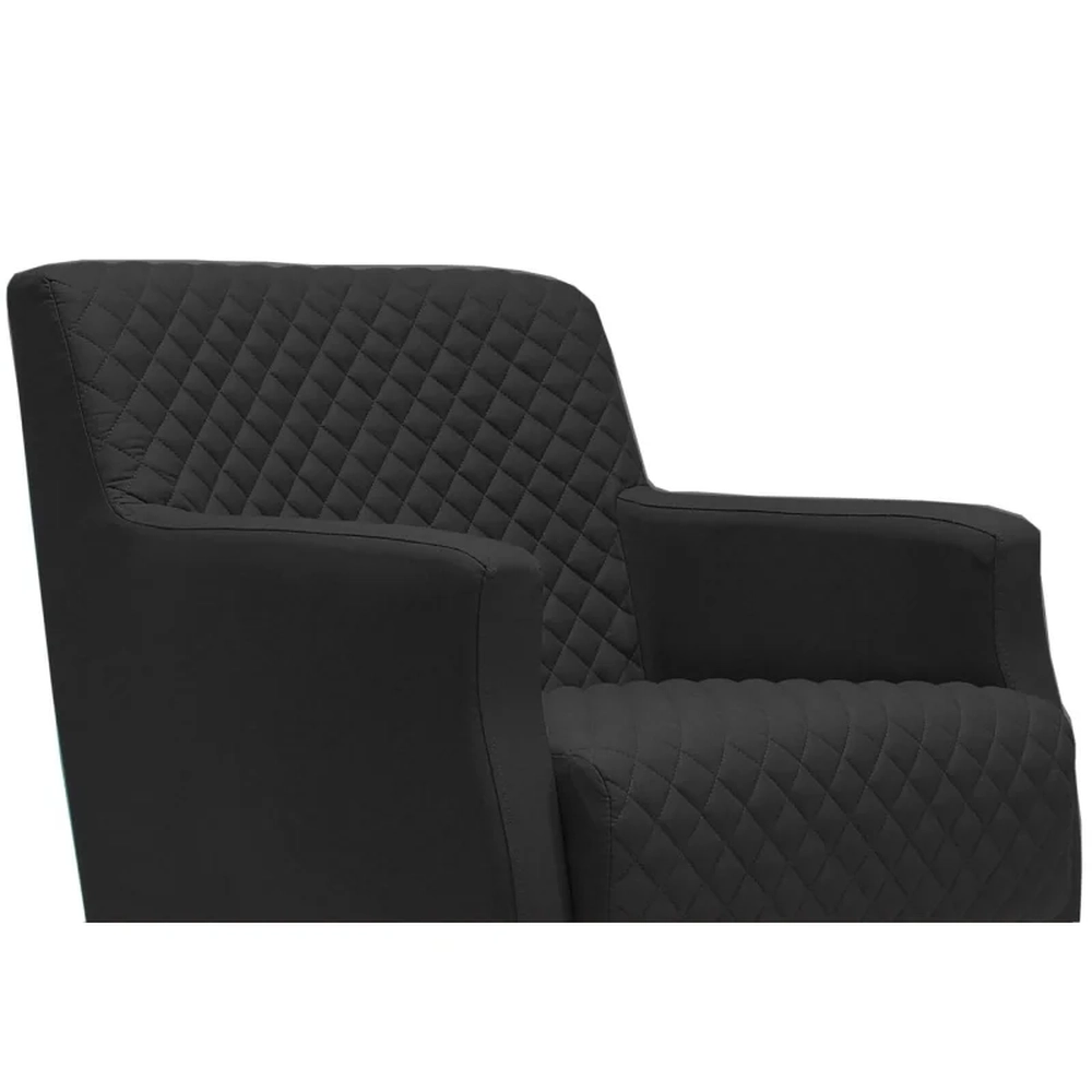 Poltrona Decorativa Pés Palito Madeira Diva Veludo C-300 Preto - Domi