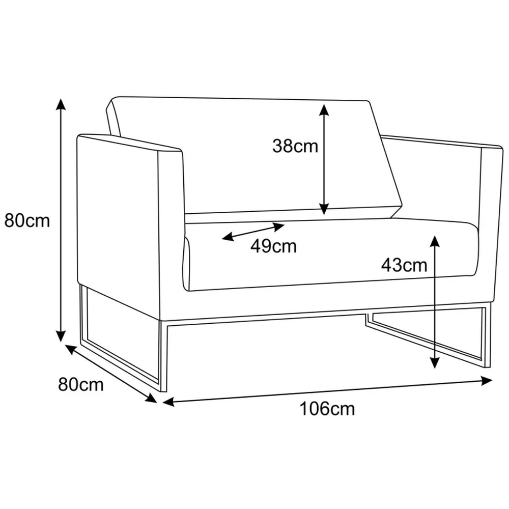 Poltrona Decorativa Maia 106cm C26 Corano Bege Claro - Domi
