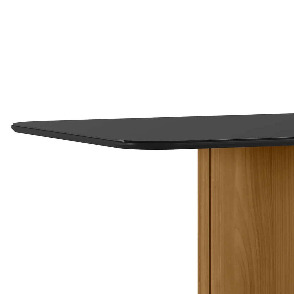 Mesa de Jantar Retangular 160cm 6 Lugares Flex Zuni Ypê/Preto N02 - Mpozenato