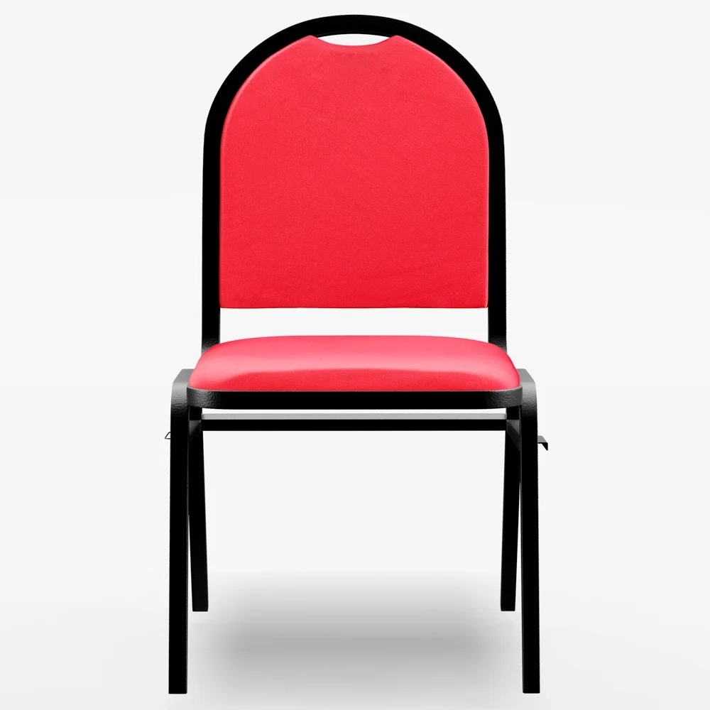 Kit 3 Cadeiras Hoteleiras Auditório Empilhável Sintético Z33 Vermelho - Mpozenato