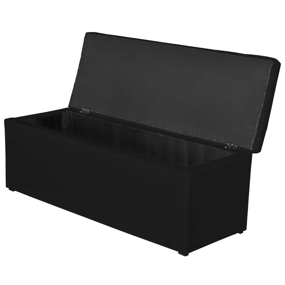 Calçadeira Baú 160 cm Paris Corano Preto - JS Móveis