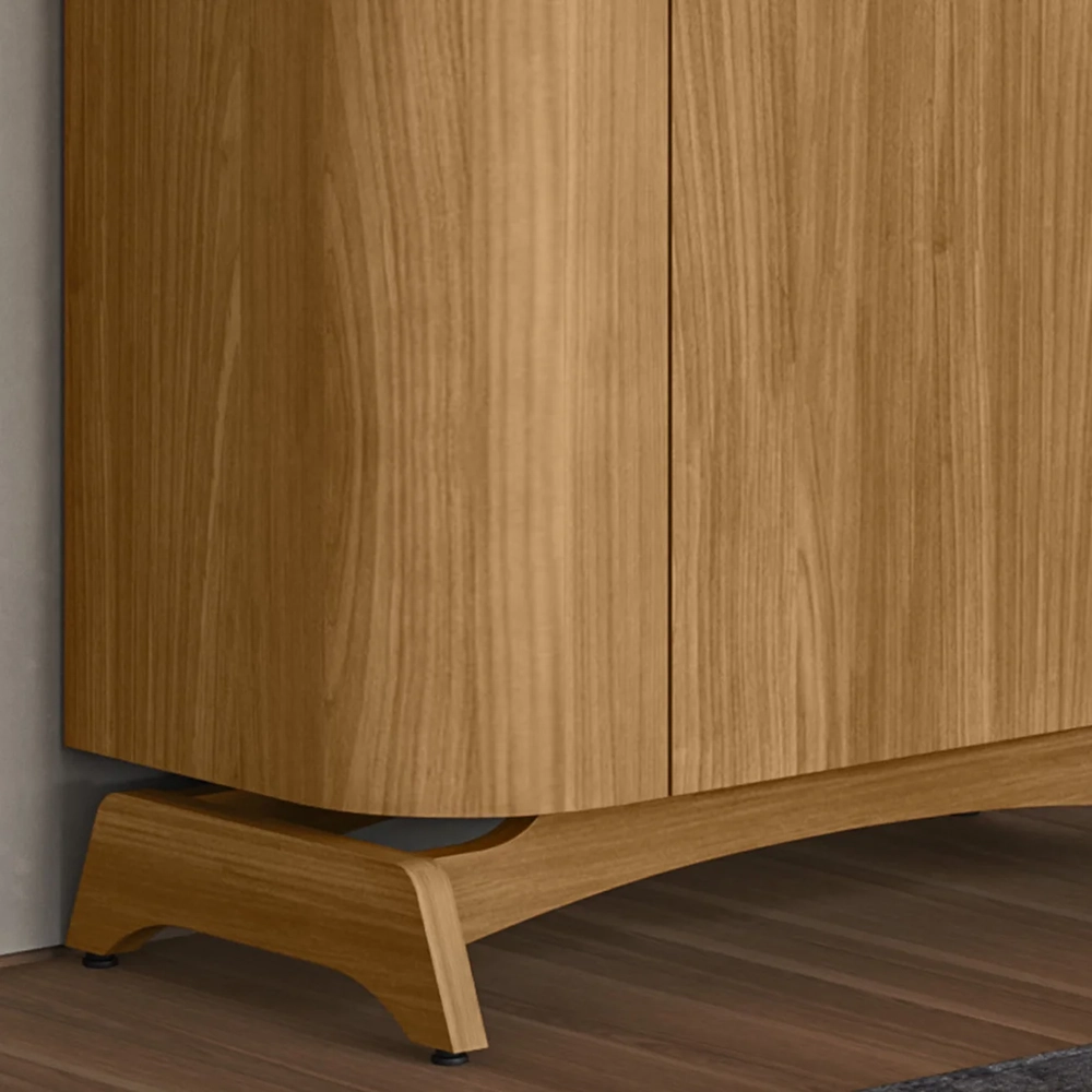 Cristaleira Porta de Vidro Com Espelho e LED Zuni Ypê N02   - Mpozenato