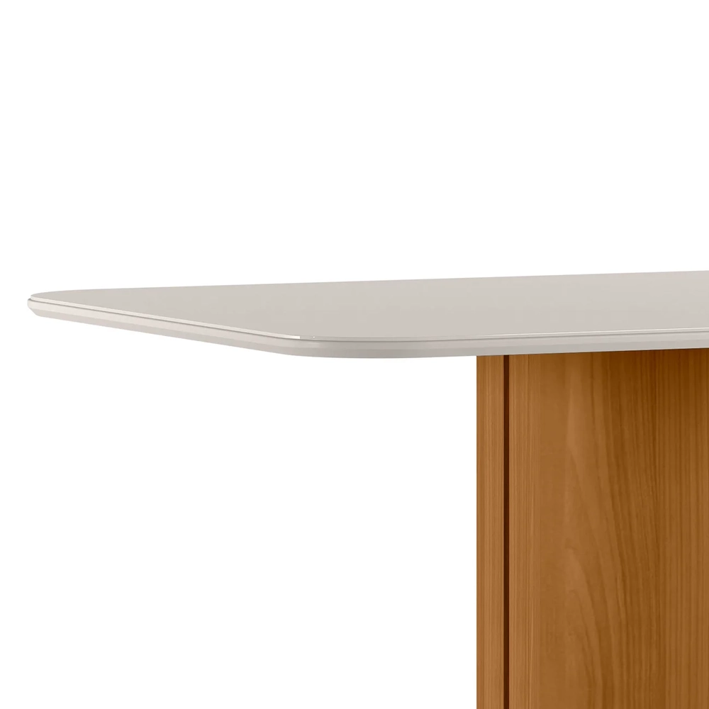 Mesa de Jantar Retangular 180cm 8 Lugares Flex Zuni Ypê/Off N02 - Mpozenato - Mpozenato