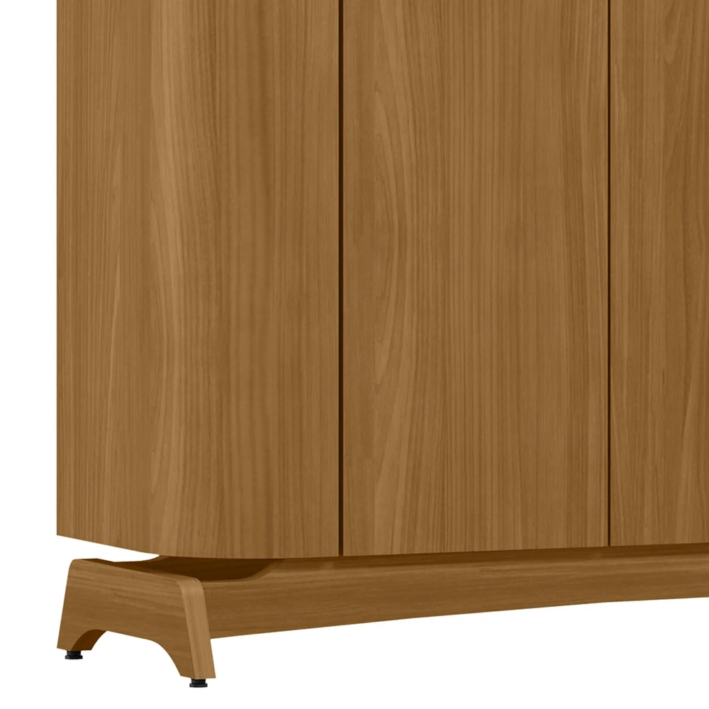 Buffet Aparador Cristaleira e Espelho Com LED Zuni Ypê N02  - Mpozenato