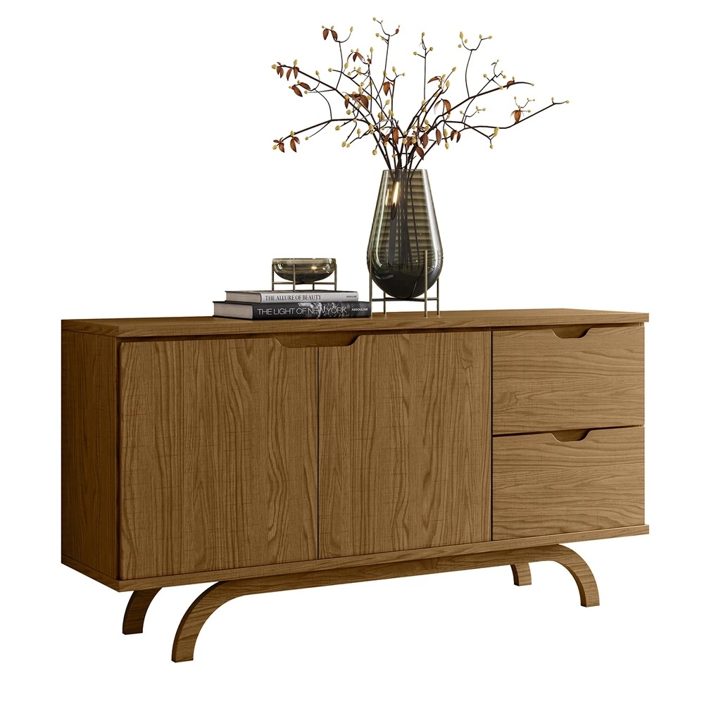 Buffet Aparador Sala de Estar 150cm 2 Portas Vinci Ypê N02  - Mpozenato