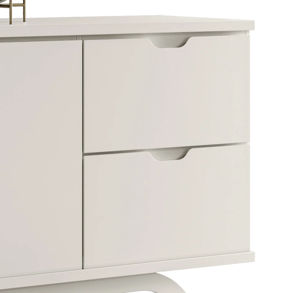 Buffet Aparador Sala de Estar 150cm 2 Portas Vinci Off N02  - Mpozenato