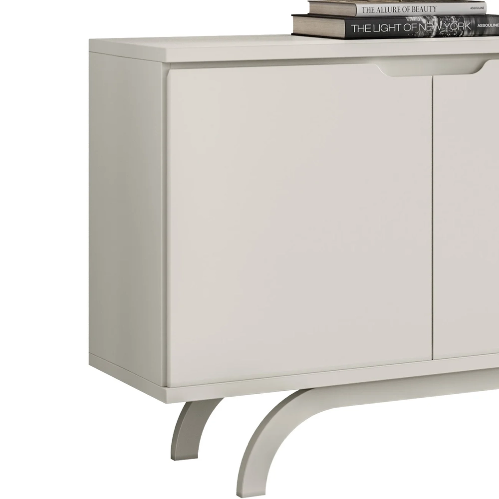 Buffet Aparador Sala de Estar 150cm 2 Portas Vinci Off N02  - Mpozenato