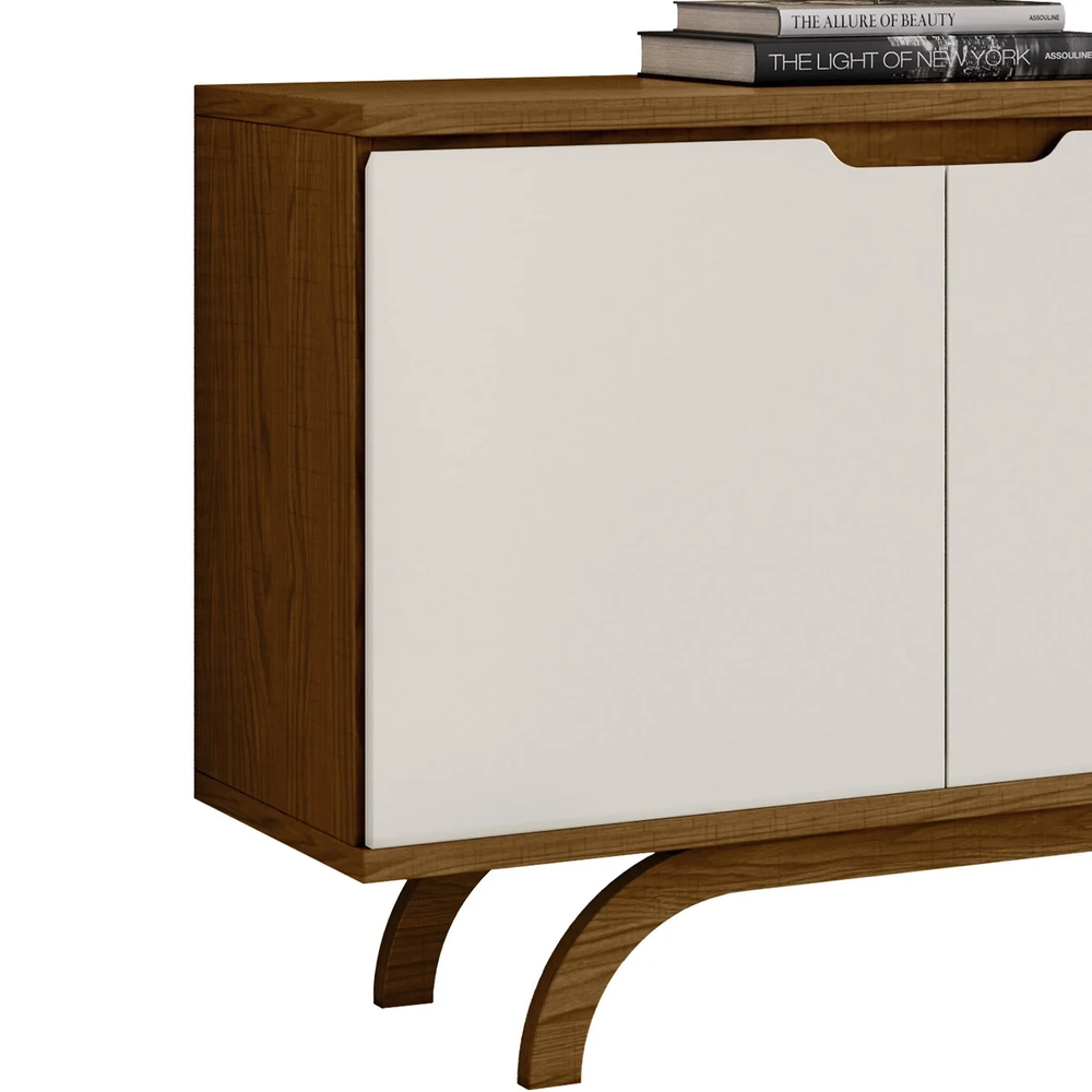 Buffet Aparador Sala de Estar 150cm 2 Portas Vinci Ypê/Off N02 - Mpozenato