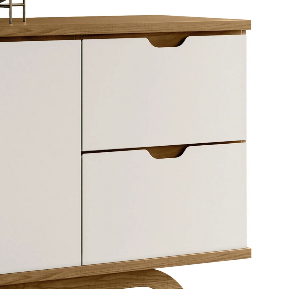 Buffet Aparador Sala de Estar 150cm 2 Portas Vinci Ypê/Off N02 - Mpozenato