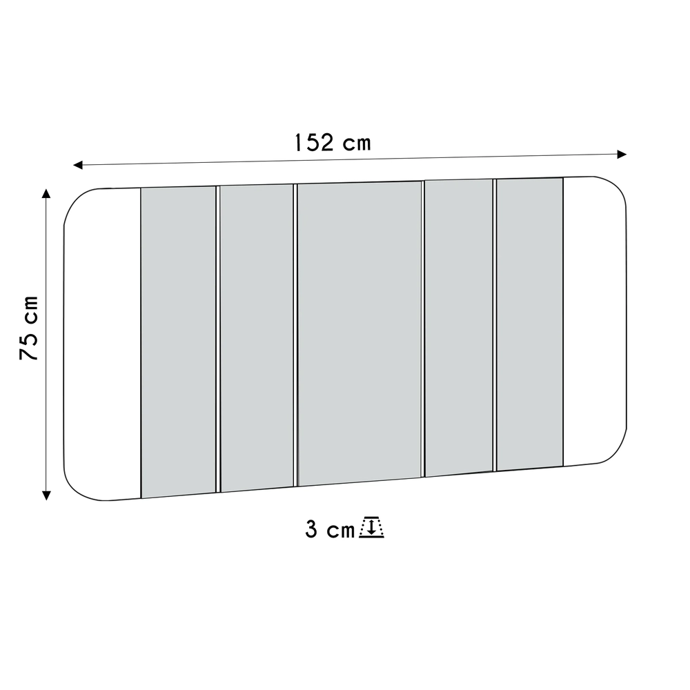 Espelho Decorativo Sala de Estar 152cm Com LED Zuni Off/Ypê N02 - Mpozenato