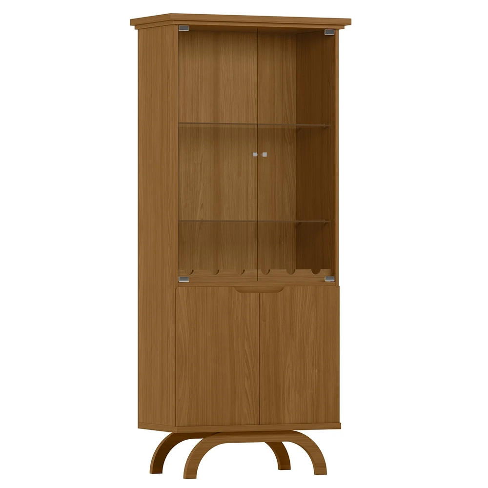 Cristaleira Porta de Vidro Com LED 71cm Vinci Ypê N02       - Mpozenato