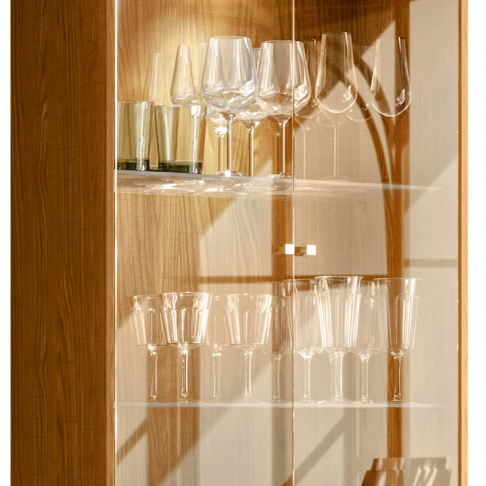 Cristaleira Porta de Vidro Com LED 71cm Vinci Ypê N02       - Mpozenato