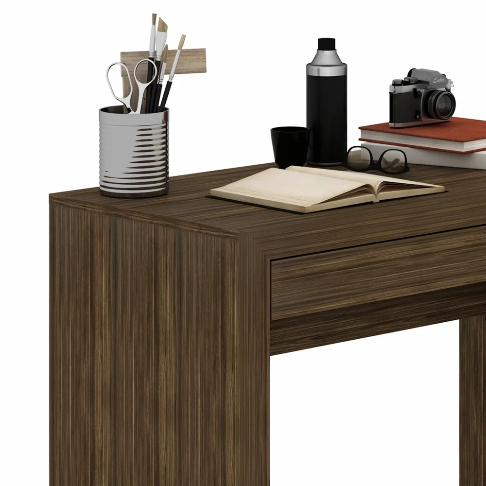 Mesa para Home Office com Gaveta ME4107 Nogal - Tecno Mobili