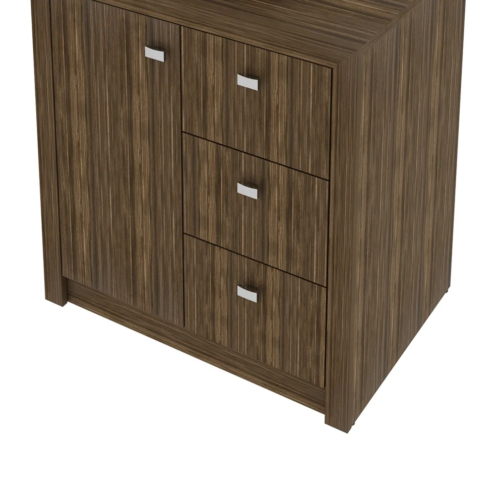 Armário 03 Gavetas e 01 Porta para Home Office ME4111 Nogal - Tecno Mobili