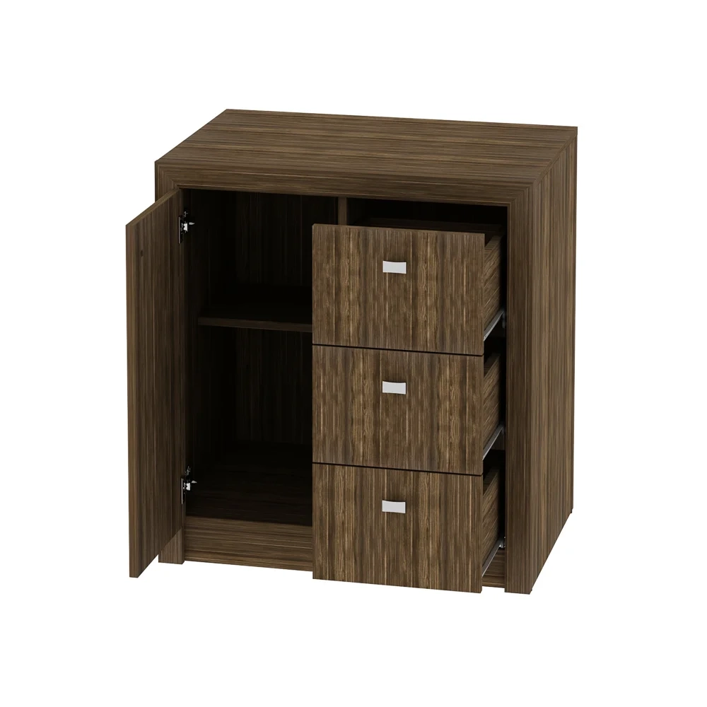 Armário 03 Gavetas e 01 Porta para Home Office ME4111 Nogal - Tecno Mobili