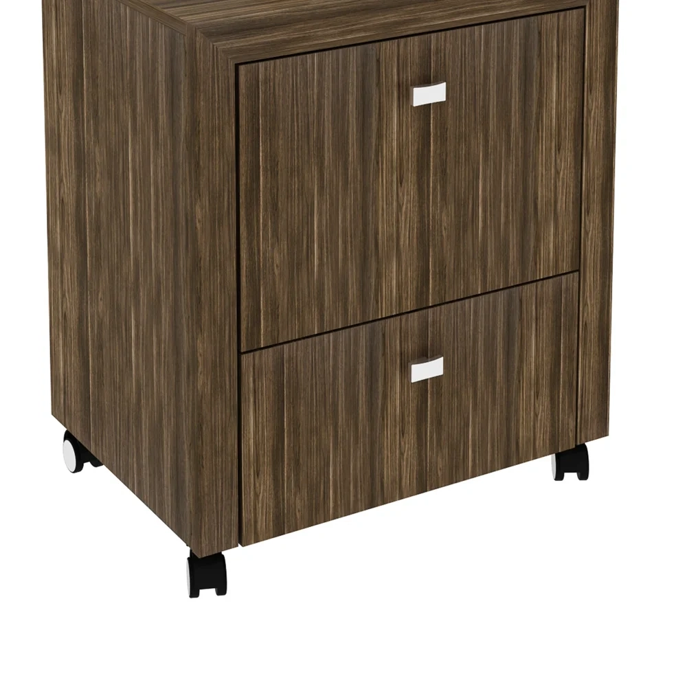 Armário para Home Office ME4112 com Rodízios Nogal - Tecno Mobili