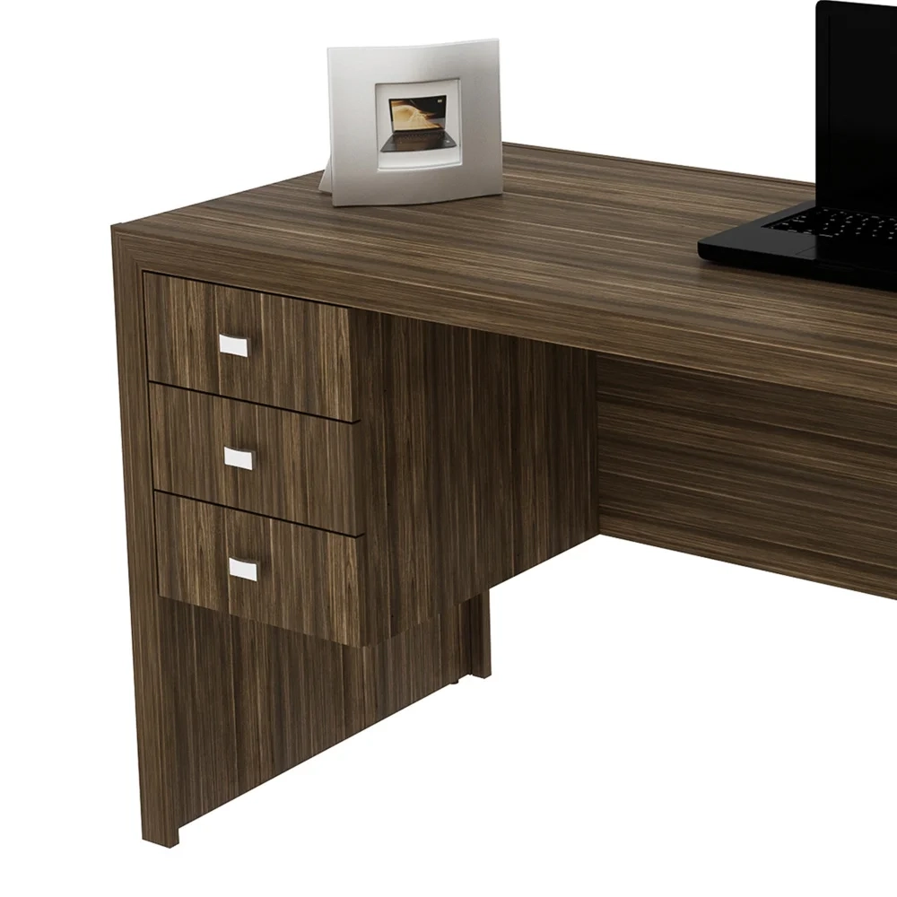 Mesa com 03 Gavetas para Home Office ME4113 Nogal - Tecno Mobili