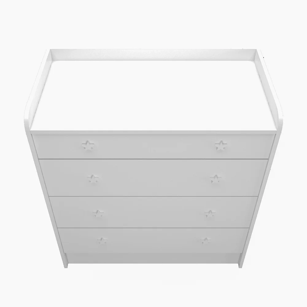 Cômoda Infantil Trocador Doce Sonho 4 Gavetas Branco - Qmovi