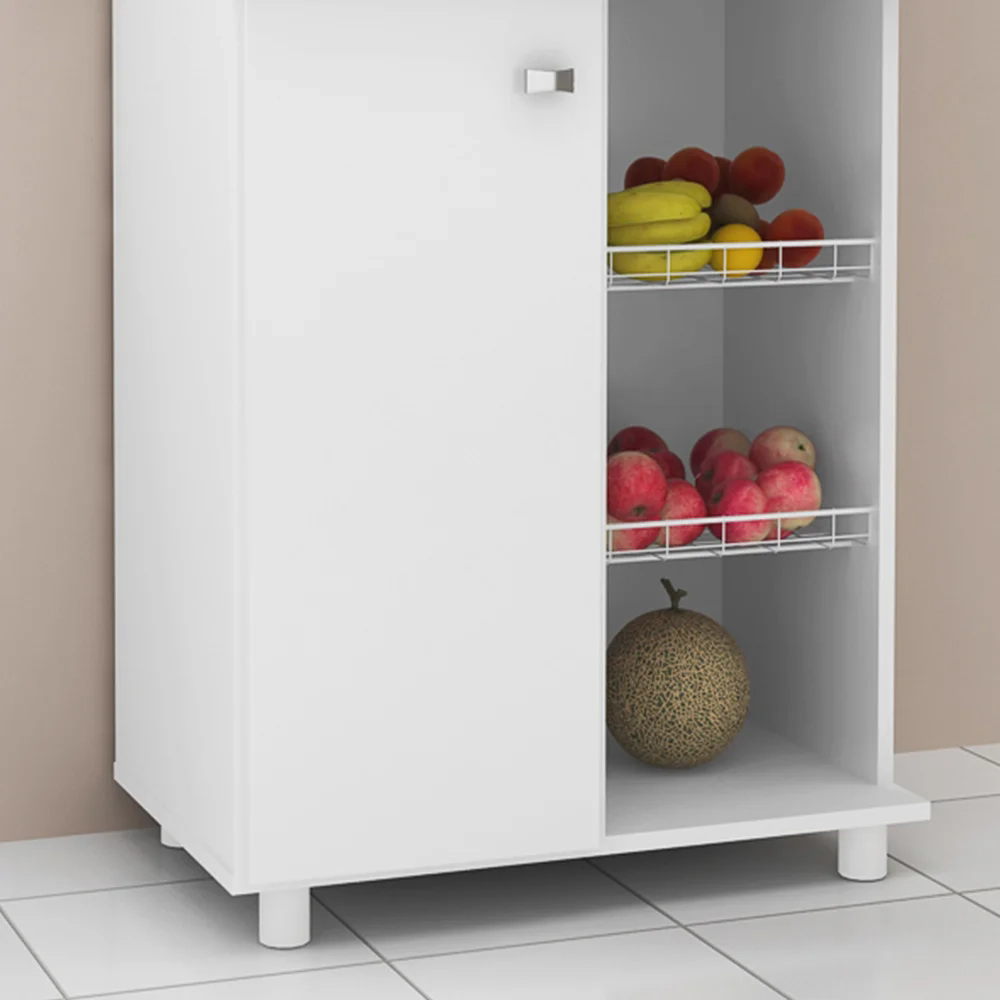 Balcão Cozinha Fruteira 61cm 1 Porta Branco   - Tecno Mobili