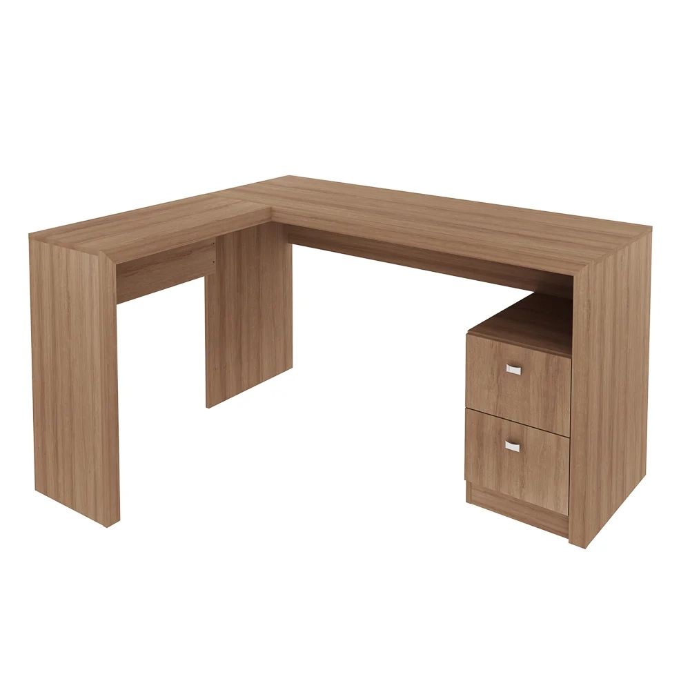 Mesa Para Escritório 2 Gavetas ME4129 Amêndoa - Tecno Mobili