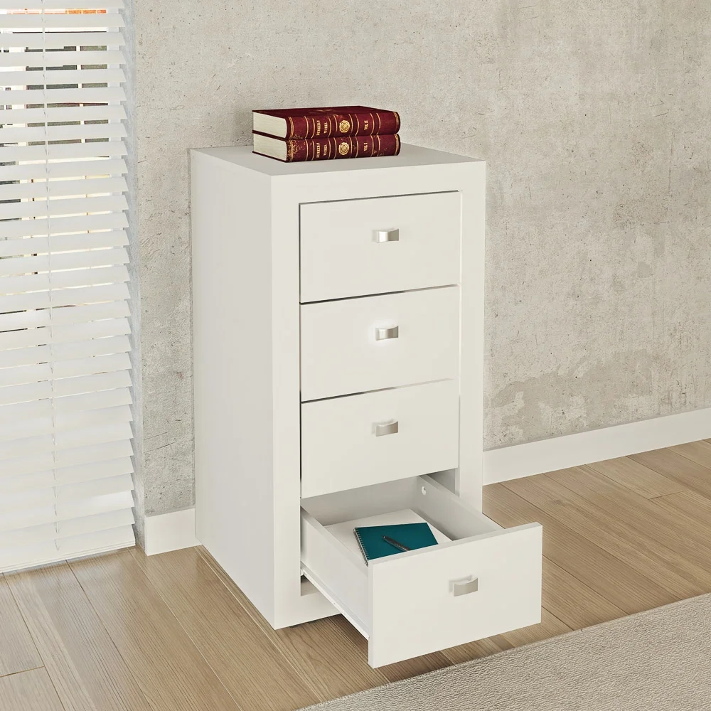 Gaveteiro Escritório 38,5cm 4 Gavetas Branco  - Tecno Mobili