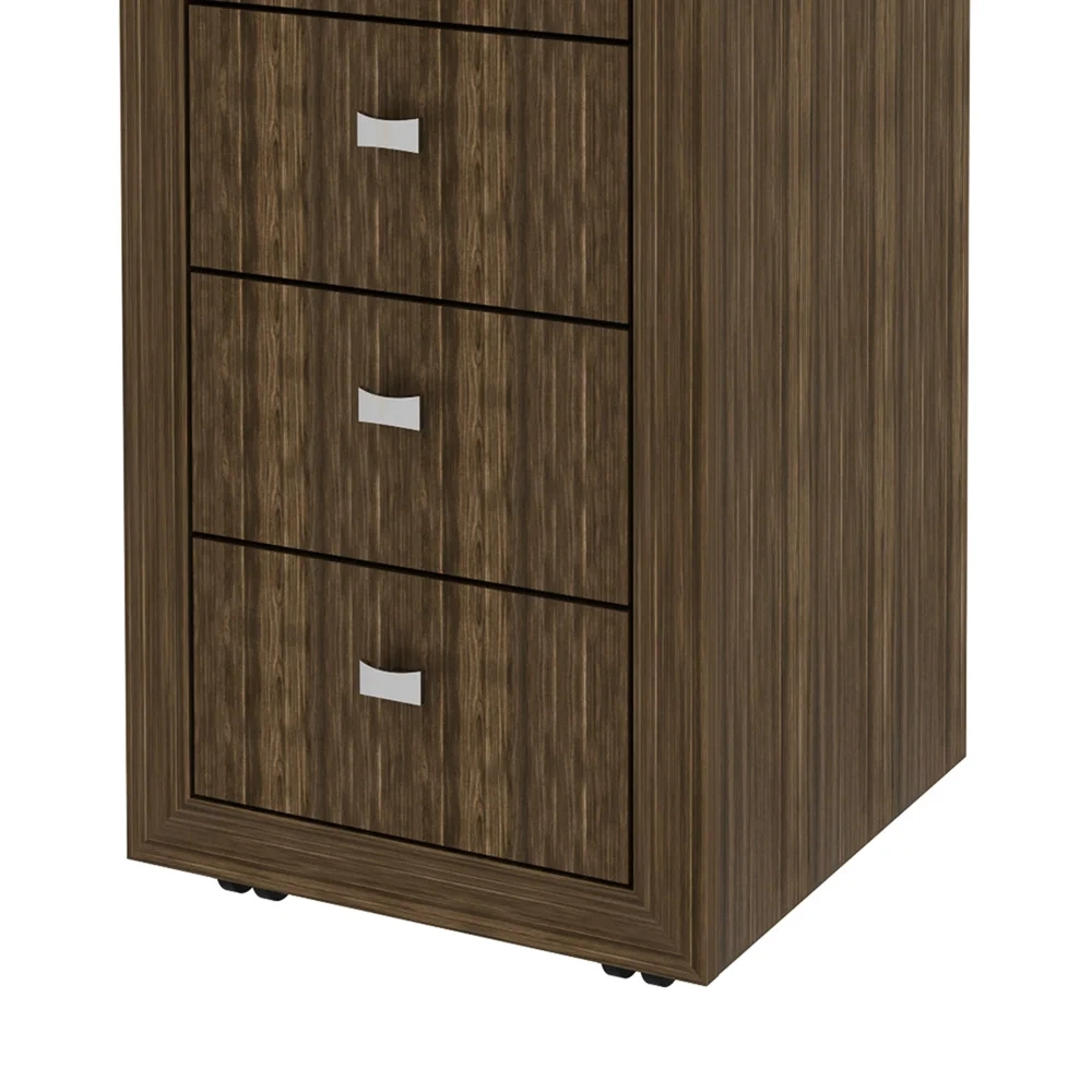 Gaveteiro Escritório 38,5cm 4 Gavetas Nogal   - Tecno Mobili