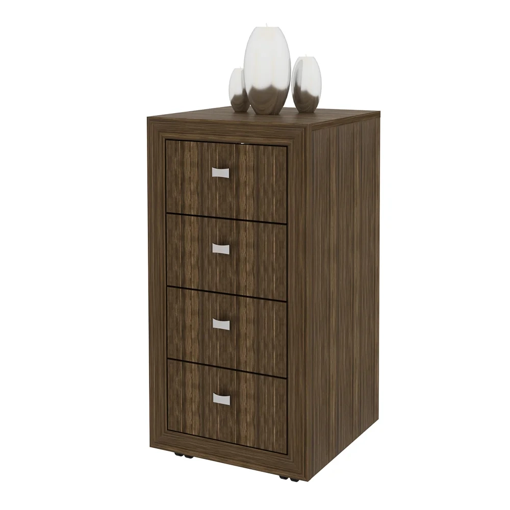 Gaveteiro Escritório 38,5cm 4 Gavetas Nogal   - Tecno Mobili