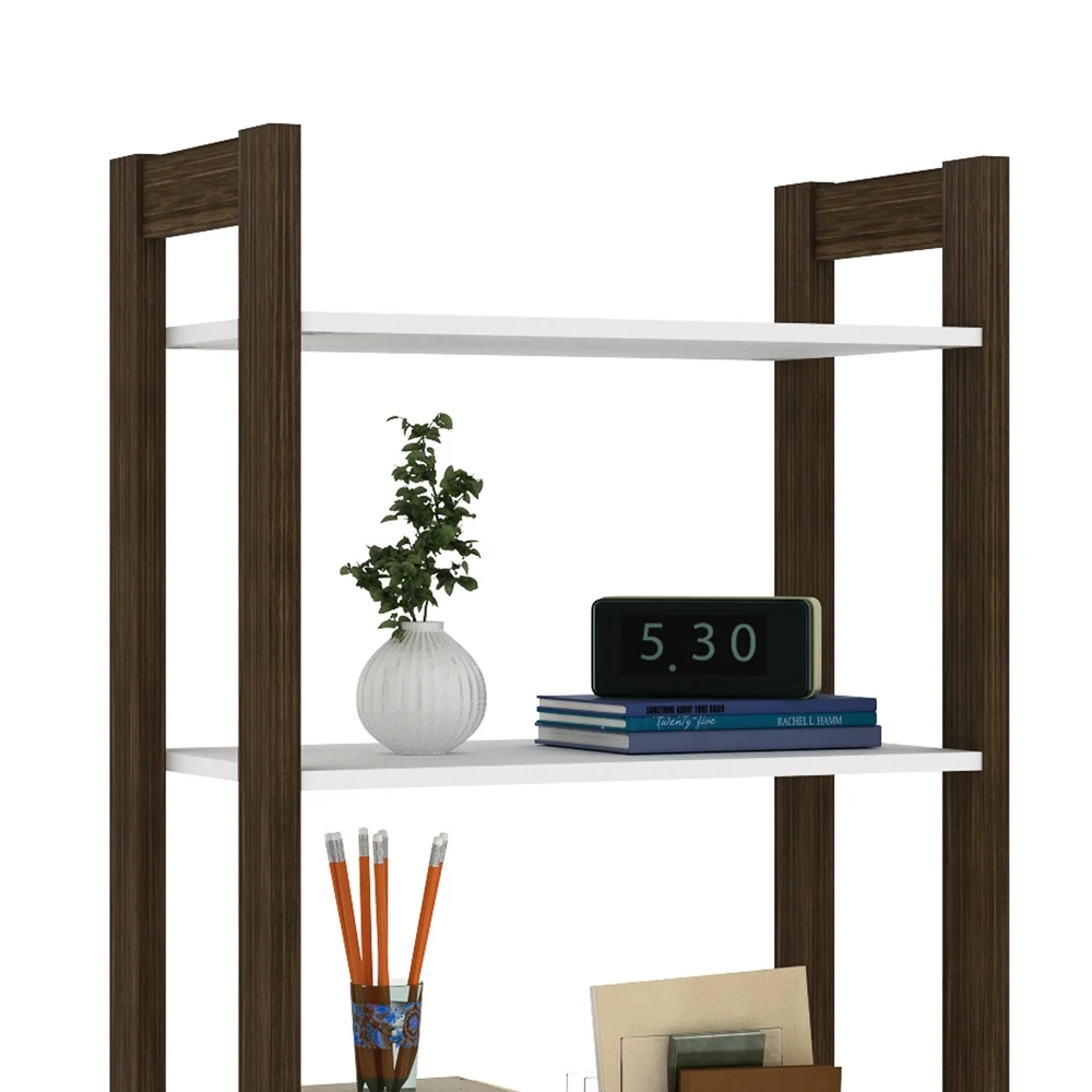 Estante Multiuso AZ1005 Branco/Nogal - Tecno Mobili
