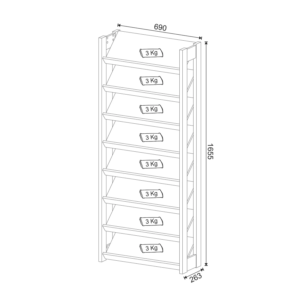 Armário Multiuso Sapateira AZ1006 Branco/Nogal - Tecno Mobili