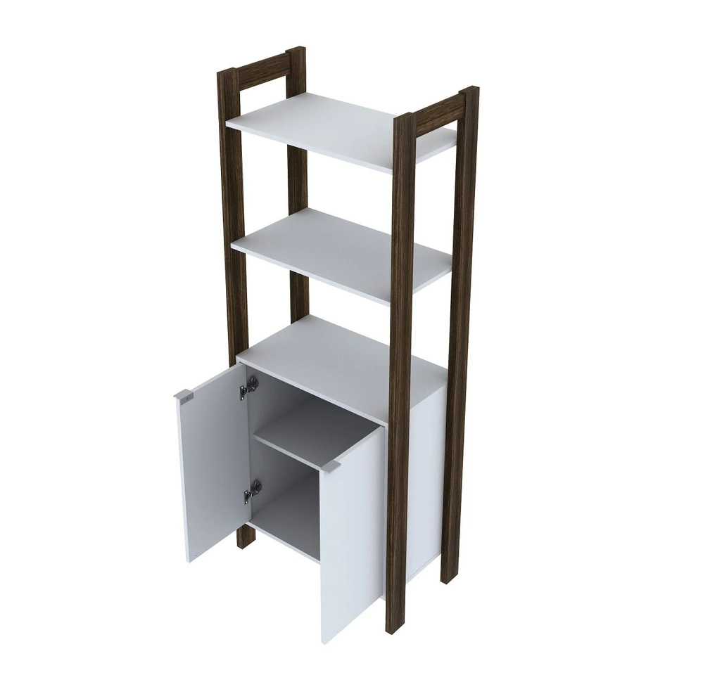 Estante Livreiro Multiuso 2 Portas AZ1009 Branco/Nogal - Tecno Mobili