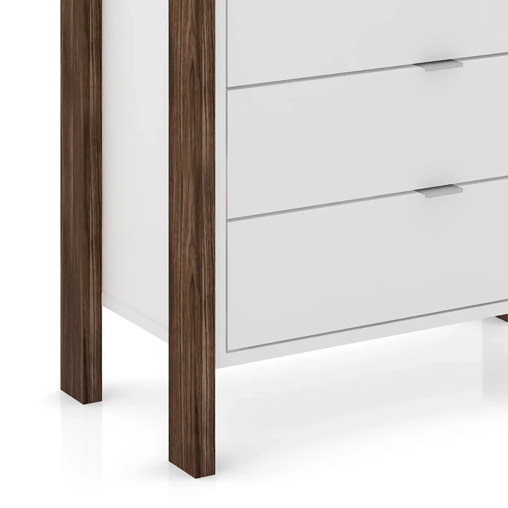 Gaveteiro 4 Gavetas AZ1012 Branco/Nogal - Tecno Mobili