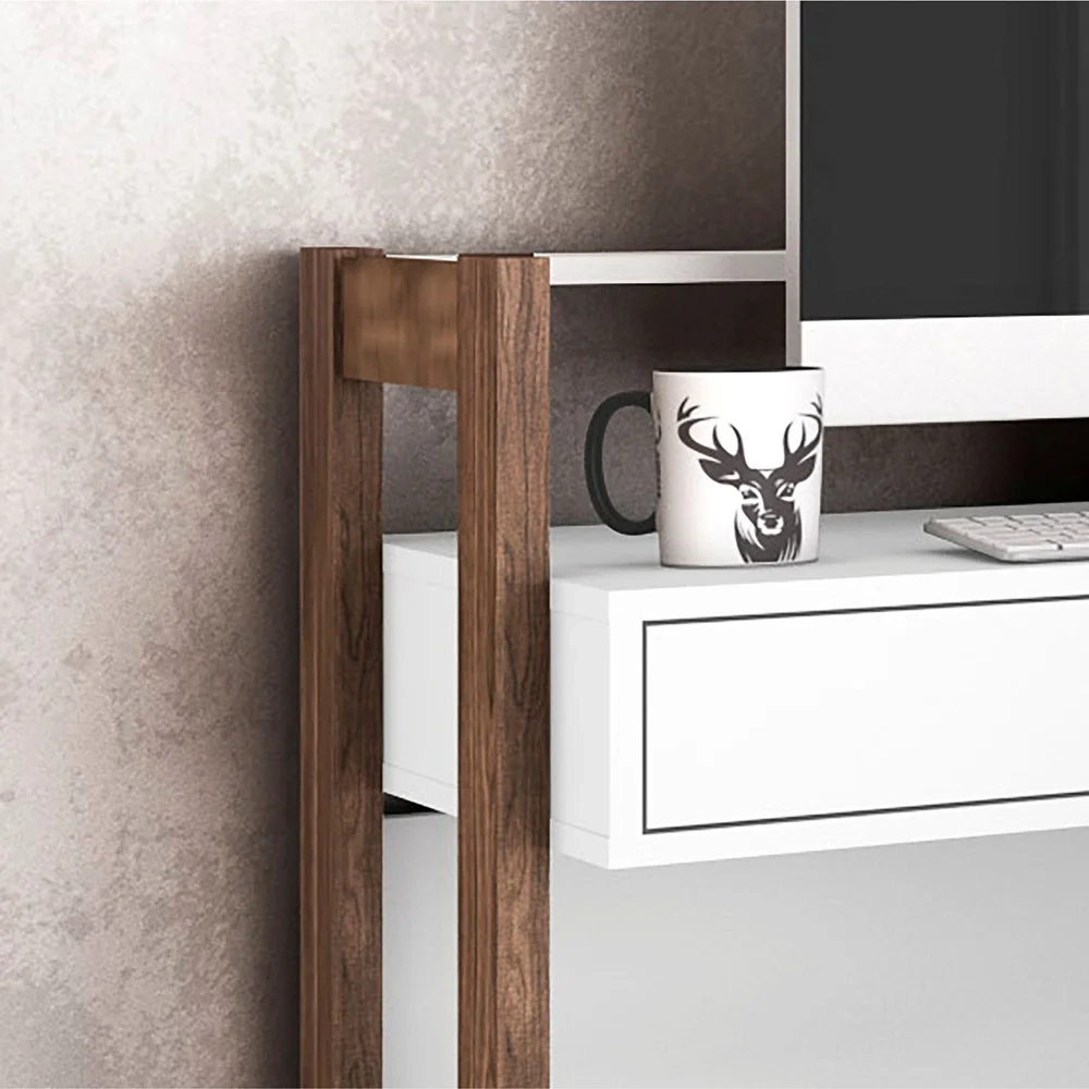 Gaveteiro 4 Gavetas AZ1012 Branco/Nogal - Tecno Mobili