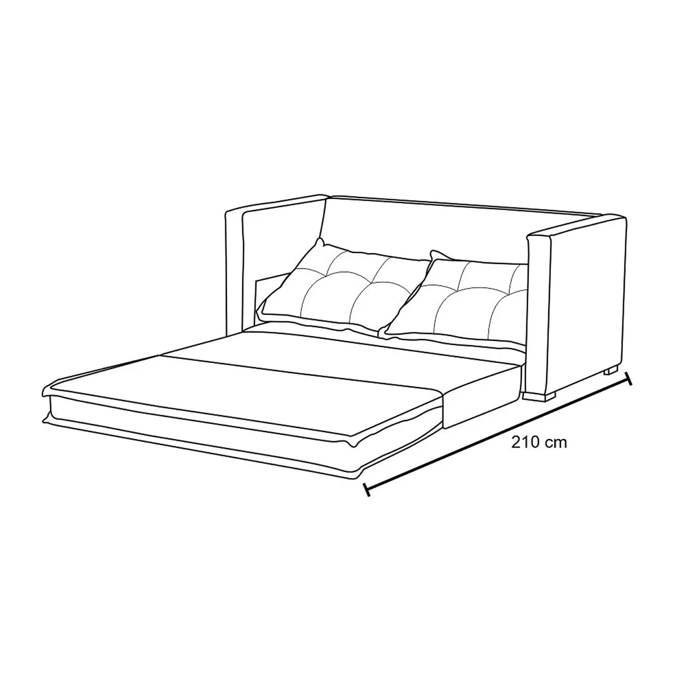 Sofá Cama Casal Articulável 2 Lugares Londres Suede Bege - D'Monegatto