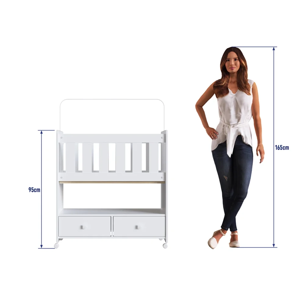 Mini Berço Moisés Certificado pelo Inmetro BY 511 com Colchão 2 Gavetas Branco - Completa Móveis