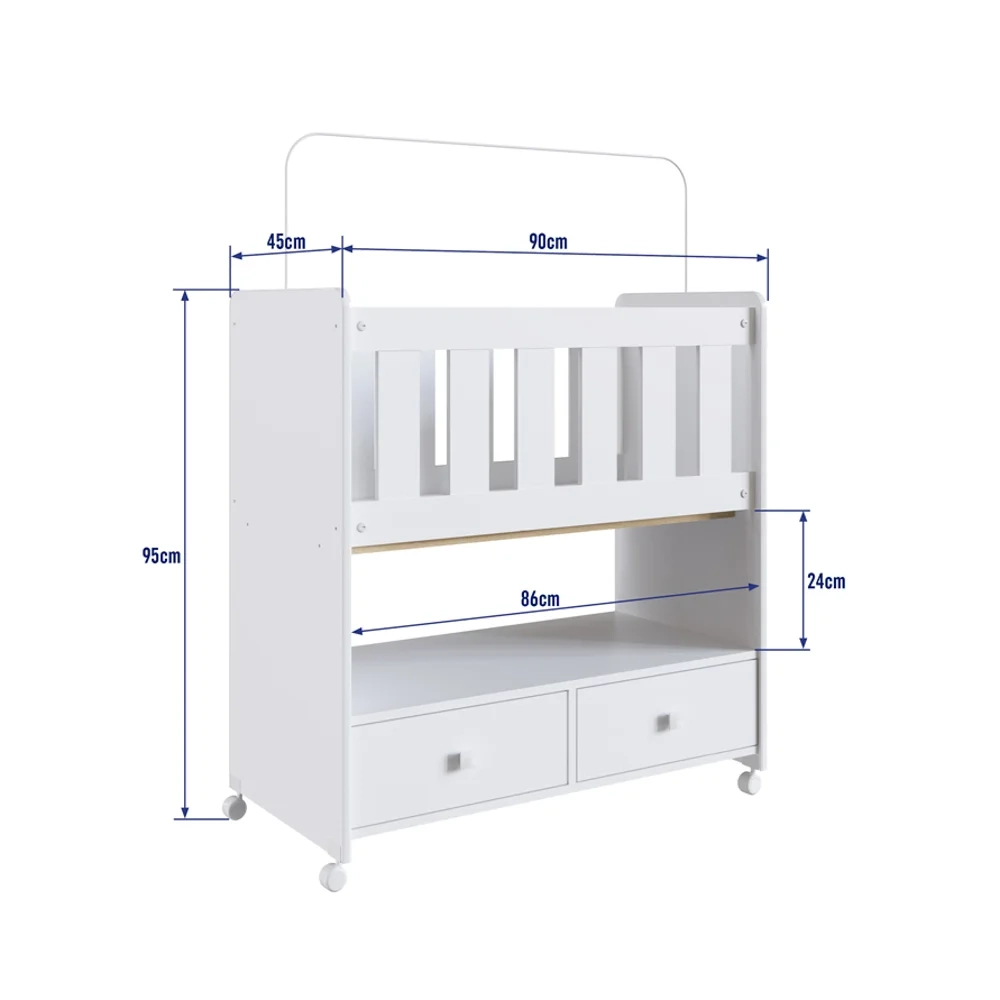 Mini Berço Moisés Certificado pelo Inmetro BY 511 com Colchão 2 Gavetas Branco - Completa Móveis