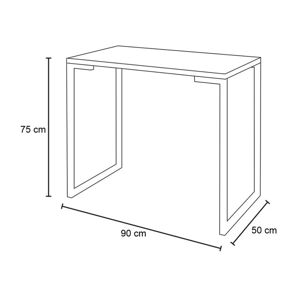 Mesa Escritório Estilo Industrial Porto 90cm Z34 Castanho - Mpozenato